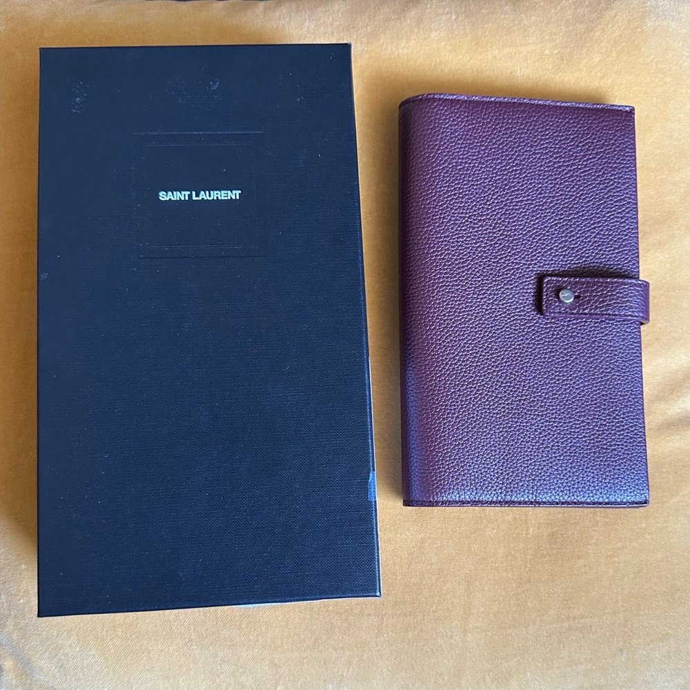 Saint Laurent Burgundy Leather Wallet